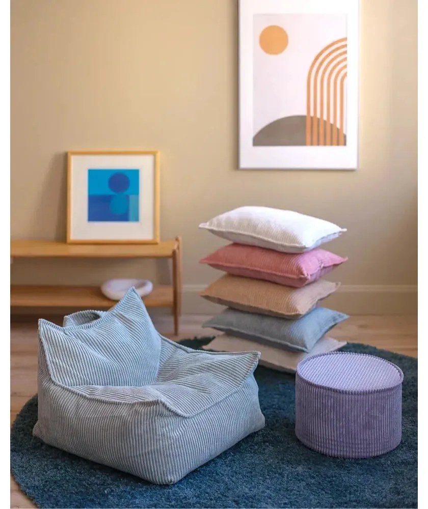 Mentazöld kordbársony párna gyerek kanapéhoz Bolster – Wigiwama