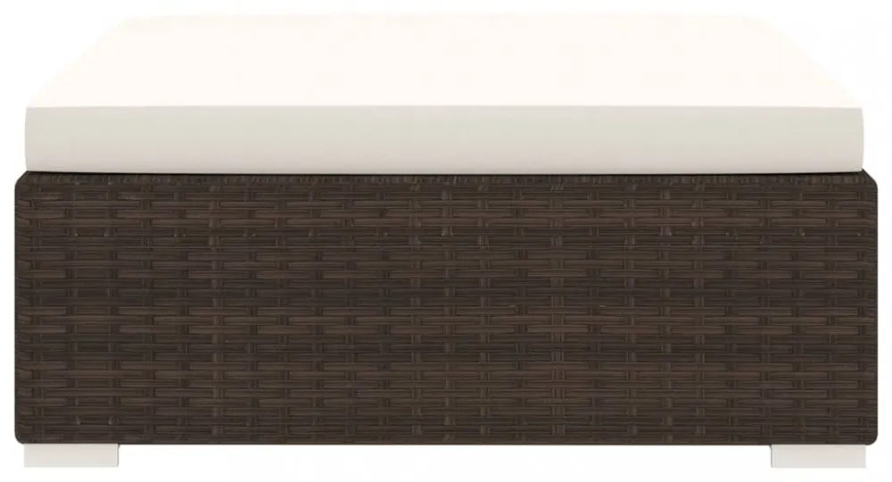 1 db barna polyrattan moduláris lábtartó párnával