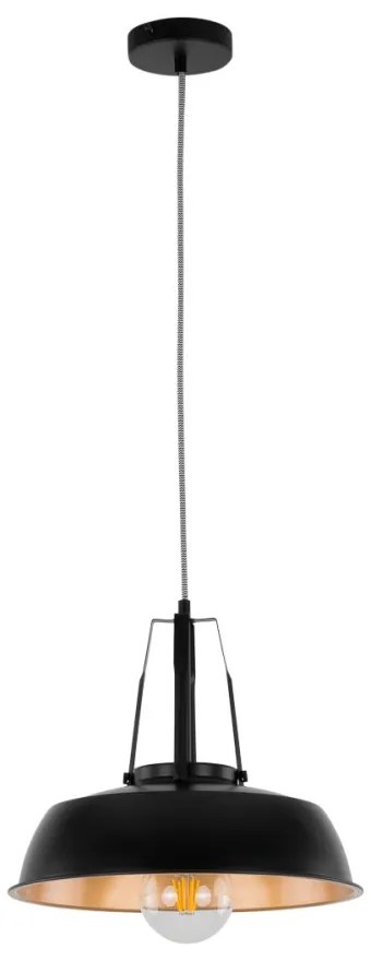 Italux PALOMA MDM-3619/1M BK+GD Függőlámpa 1x60W/E27 IP20