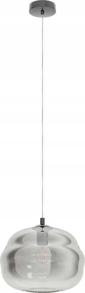 Dogato Függő Mennyezeti Lámpa E27 Ezüst füstszínű lámpabúrával Eglo