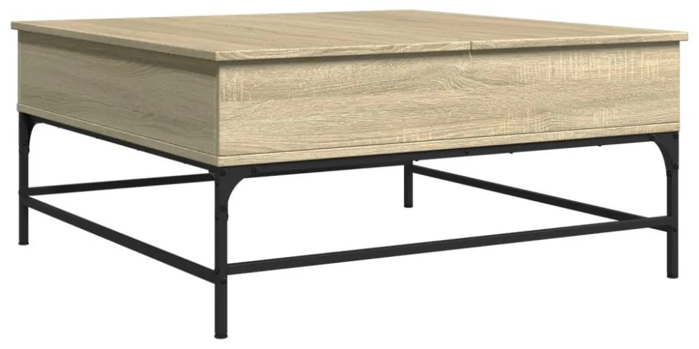 sonoma tölgy szerelt fa és fém dohányzóasztal 95 x 95 x 45 cm