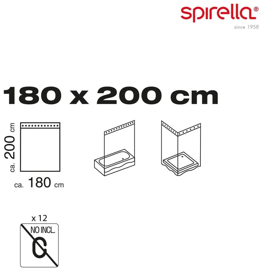 Zuhanyfüggöny 180x200 cm Faces – Spirella