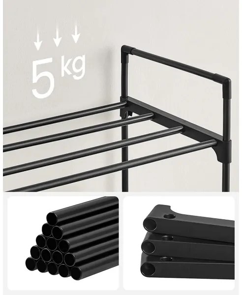 ALVORO cipőtároló fekete