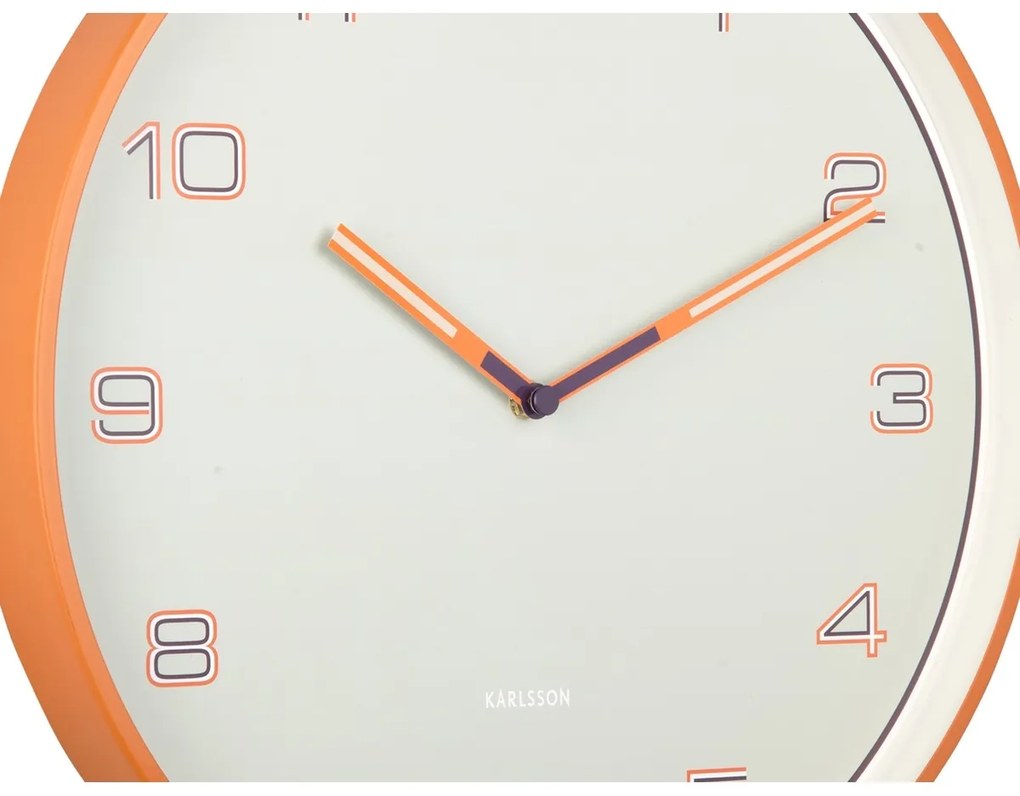 Karlsson 6013OR design falióra narancssárga, átmérő: 40 cm