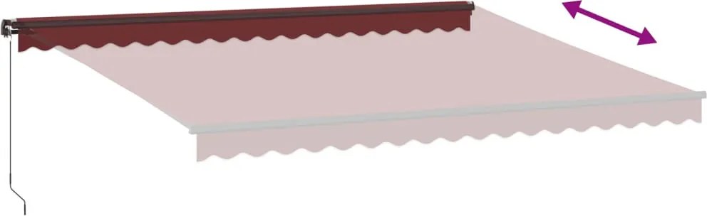 Burgundi vörös kézzel kihúzható napellenző 450 x 350 cm