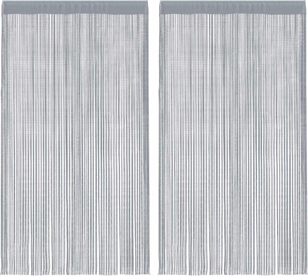 vidaXL 2 db világosszürke zsinórfüggöny 100 x 250 cm