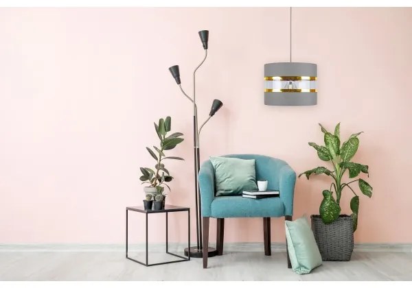 Csillár zsinóron LIND 1xE27/60W/230V szürke