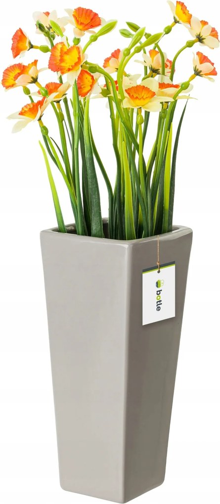 Kerámia váza Trapéz Szürke üveg magas 25cm