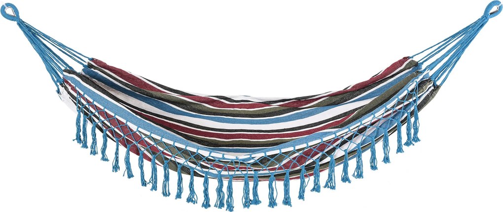 Outsunny Hordozható Kétszemélyes Pamut Hintaágy 285x150 cm Zsákkal Kültéri Terasz Kert Strand Kemping 120 kg Teherbírással Többszínű | Aosom