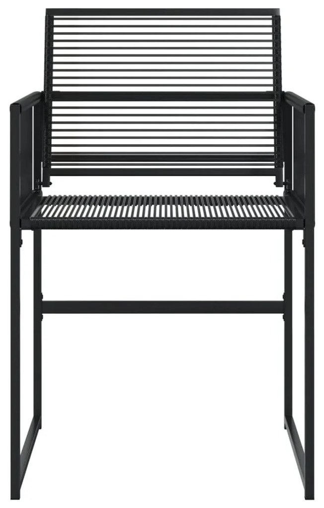 4 db fekete polyrattan kerti szék