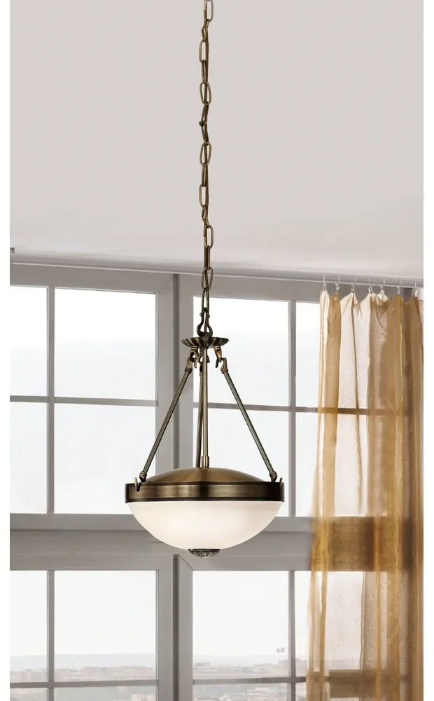 Fehér-aranyszínű függőlámpa üveg búrával ø 31 cm SAVOY – EGLO