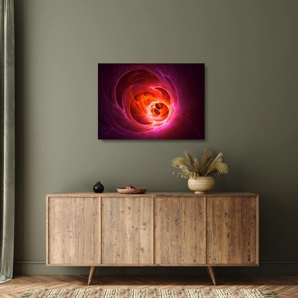 Modern rózsaszín absztrakció képe (üvegen) (70x50 cm)