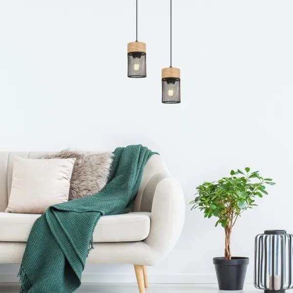 Rabalux 72041 - CALLUM függeszték 1xE27/25W/230V bükk