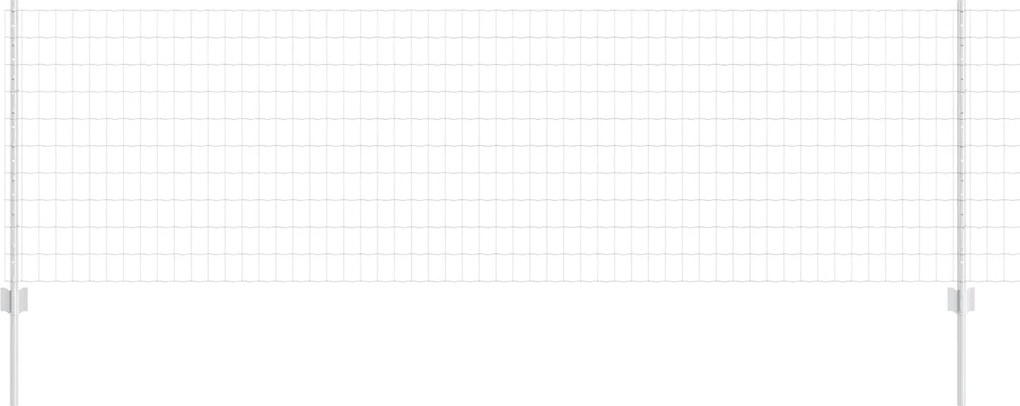 vidaXL Kerítés oszlopokkal Ezüst 0,8 x 10 m Acél
