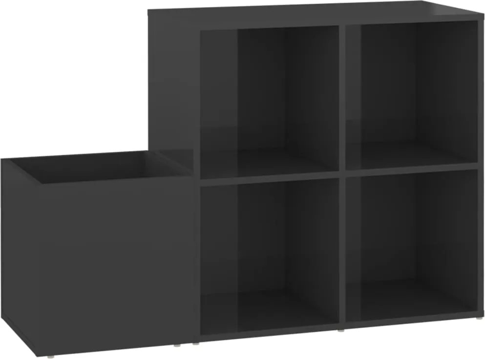 vidaXL magasfényű szürke előszobai cipősszekrény 105 x 35,5 x 70 cm