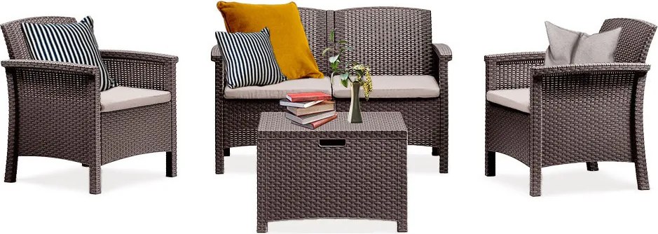 Venus 4 személyes kerti bútor garnitúra barna