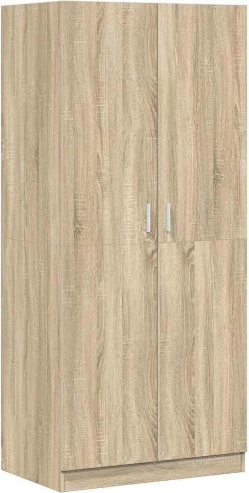vidaXL sonoma tölgy színű szerelt fa ruhásszekrény 80 x 52 x 180 cm