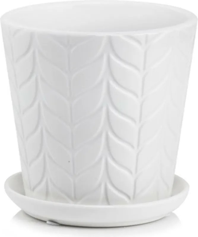 Kerámia Virágtartó Állvánnyal 14 x 14 cm Fehér