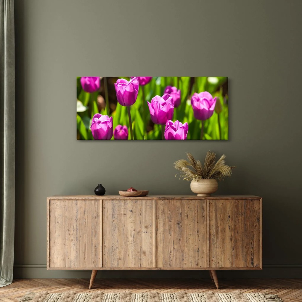 Tulipánok a réten képe (120x50 cm)