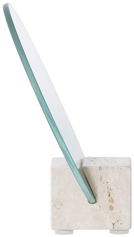 Asztali tükör, travertin, natúr ø18x18 cm