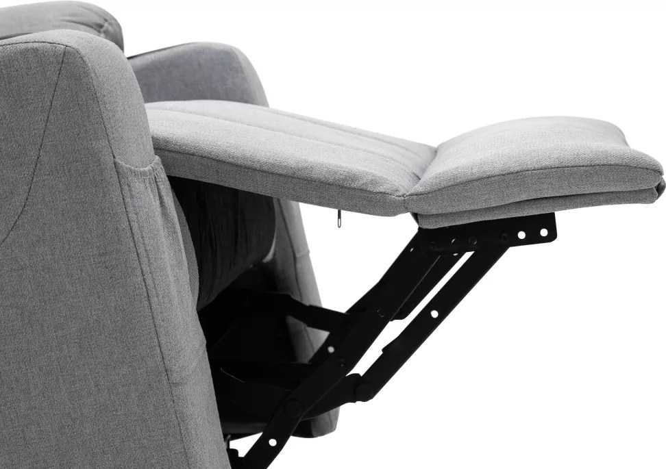 Állítható masszázs fotel, világosszürke, HUDSON