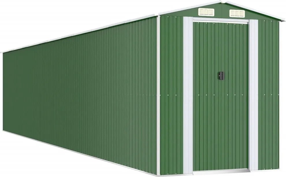 vidaXL zöld horganyzott acél kerti fészer 192x1021x223 cm