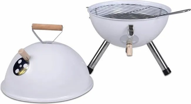 GARTHEN Faszenes mini grill kerek fehér