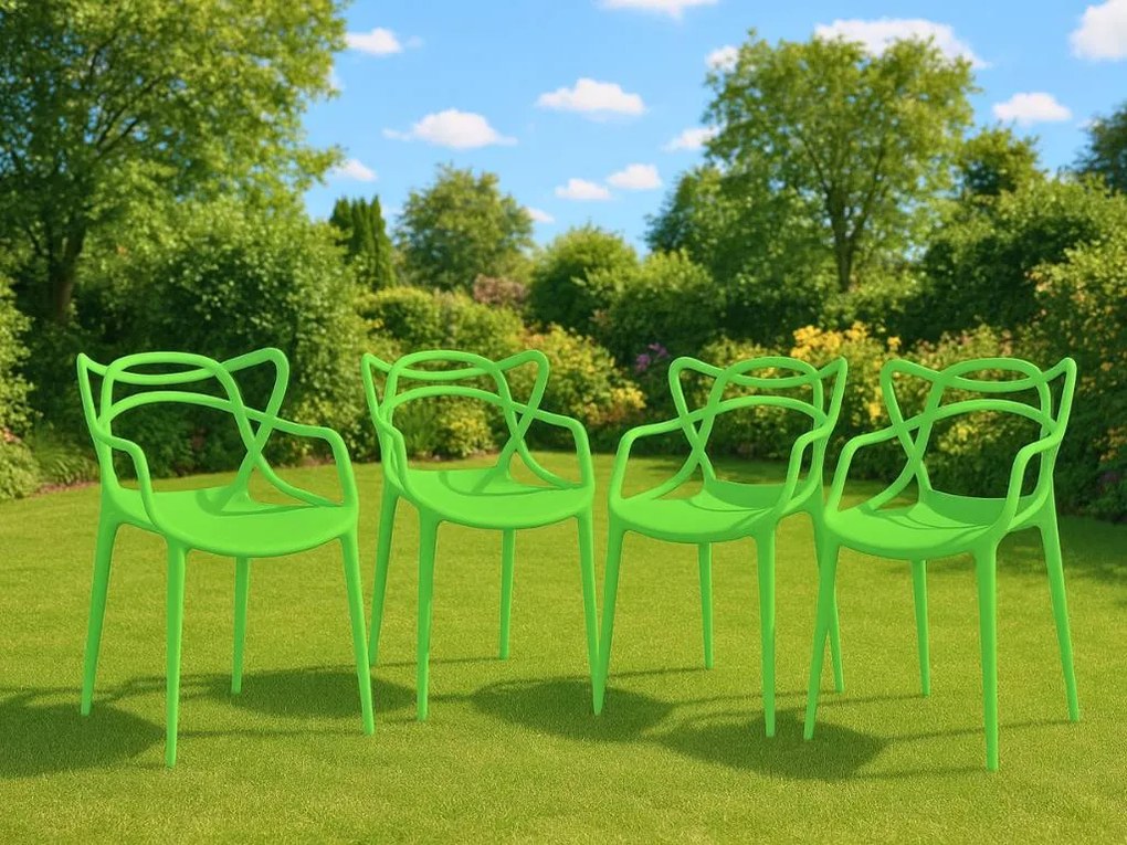 4 db zöld KATO műanyag szék készlet