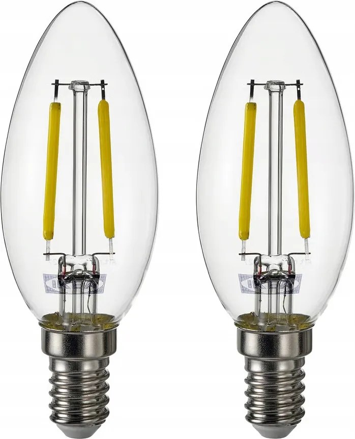 Ikea Solhetta Led izzó E14 250 lumen, csillár/átlátszó, 2 db