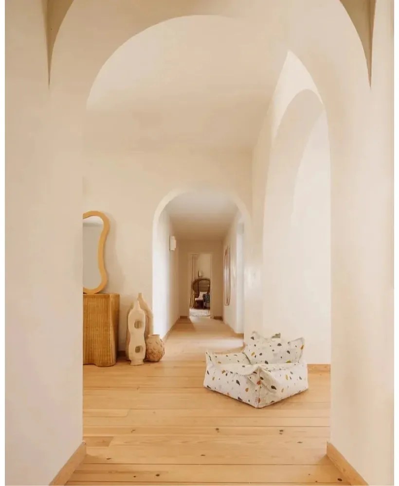Fehér buklé-zsenília gyerek babzsákfotel Terrazzo Chair – Wigiwama