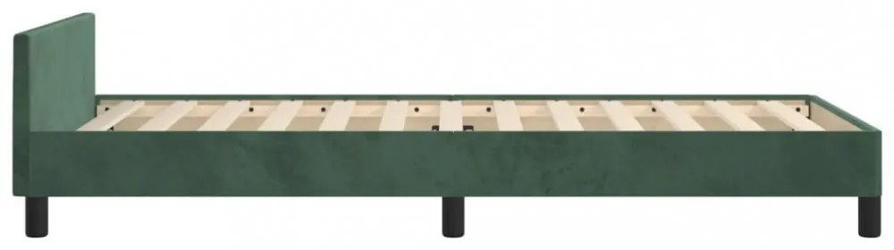 sötétzöld bársony ágykeret matrac nélkül 100x200 cm