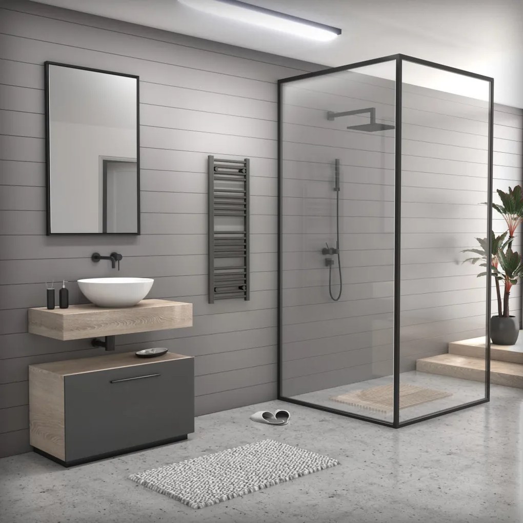 Grafitszürke 400x1100mm törölközőszárítós fürdőszobai radiátor Welland Lux | Készletről | Gyors kiszállítással