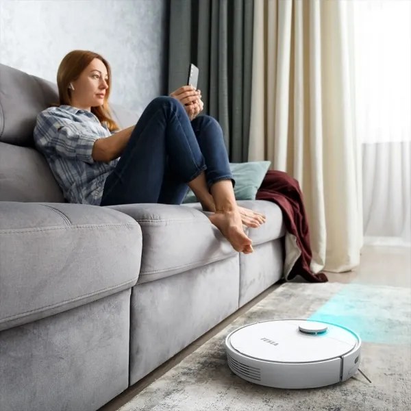 TESLA Electronics RoboStar - Intelligens robotporszívó 2in1 2550 mAh Wi-Fi fehér