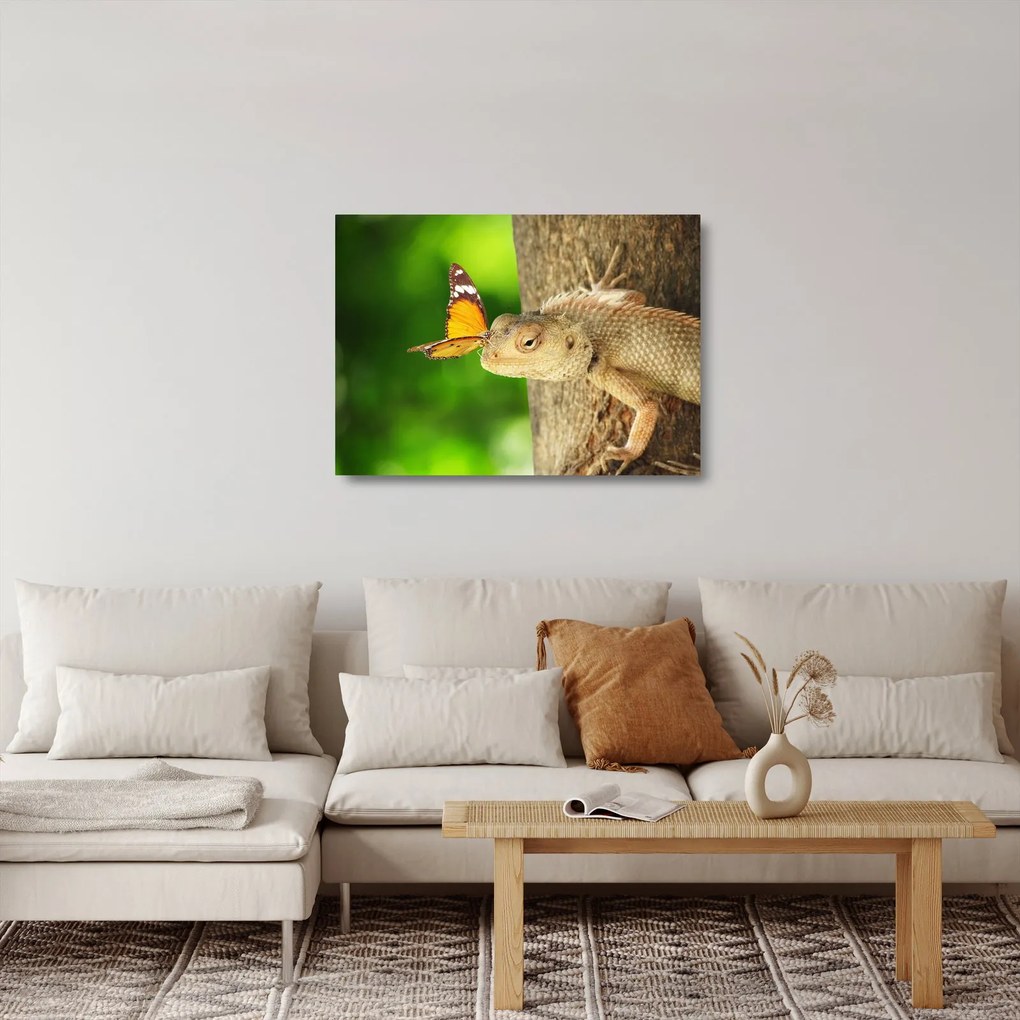 Üveg kép - Gyík (70x50 cm)
