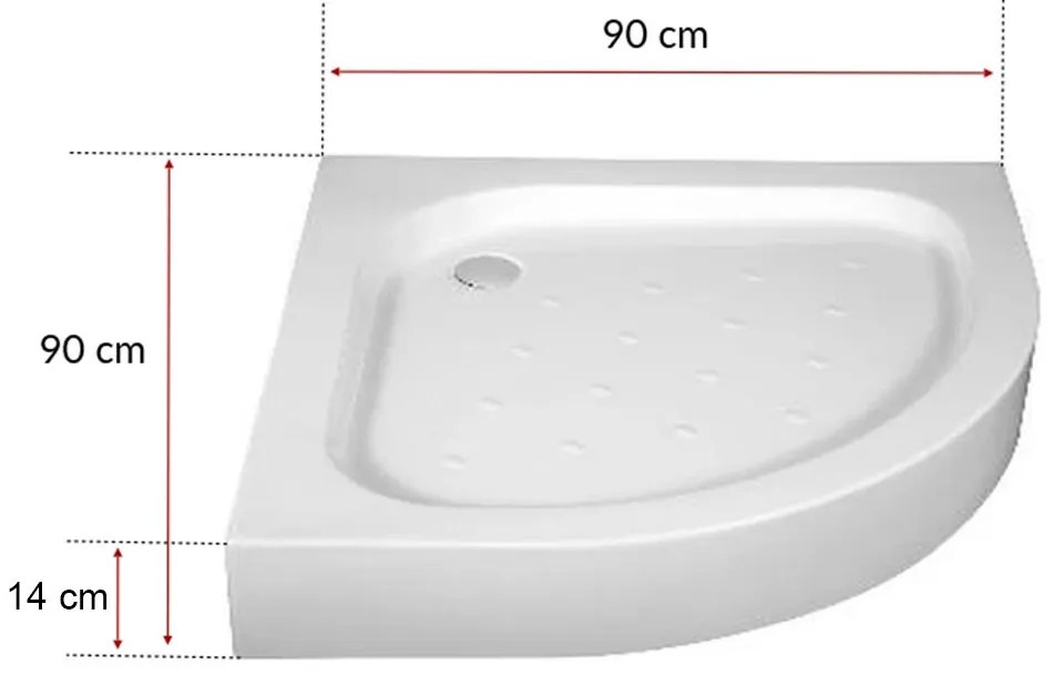 Klonberg 90x90 Íves akríl zuhanytálca 90x90 cm