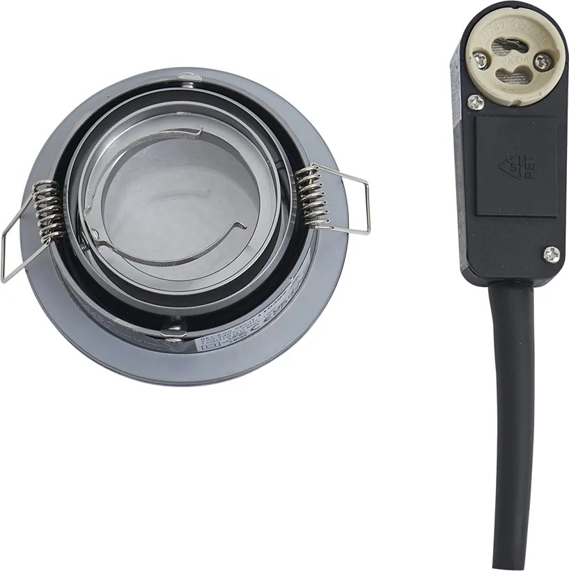 Modern, állítható, süllyesztett spotlámpa fegyverszürke színben, IP44 - Chuck