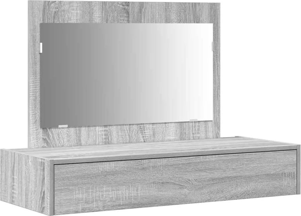 vidaXL Öltözködőasztal fiókkal Szürke 100 x 40 x 70 cm Faanyag