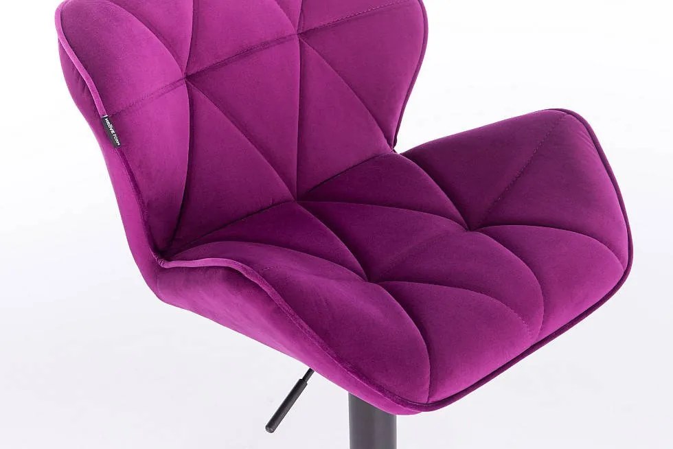 HR111W Fukszia modern velúr szék fekete lábbal