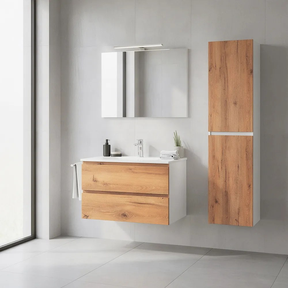 Vario Forte 35 függesztett oldal szekrény fehér-tölgy