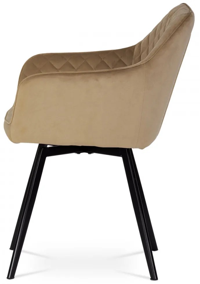 Scaun pivotant cu tapițeria de catifea culoare cappuccino DCH-425