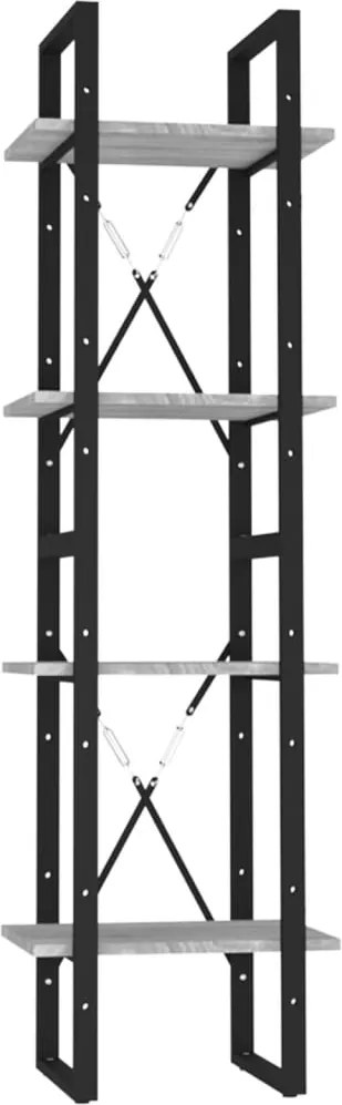 vidaXL 4 szintes szürke sonoma szerelt fa könyvszekrény 40x30x140 cm