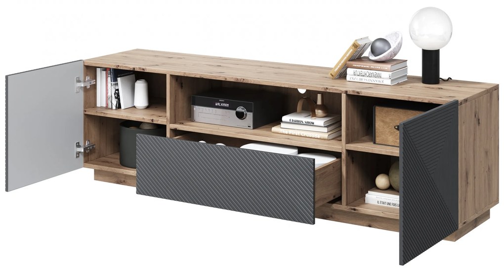 Asha TV-szekrény fiókkal 167 cm - artisan / rivier stone matt