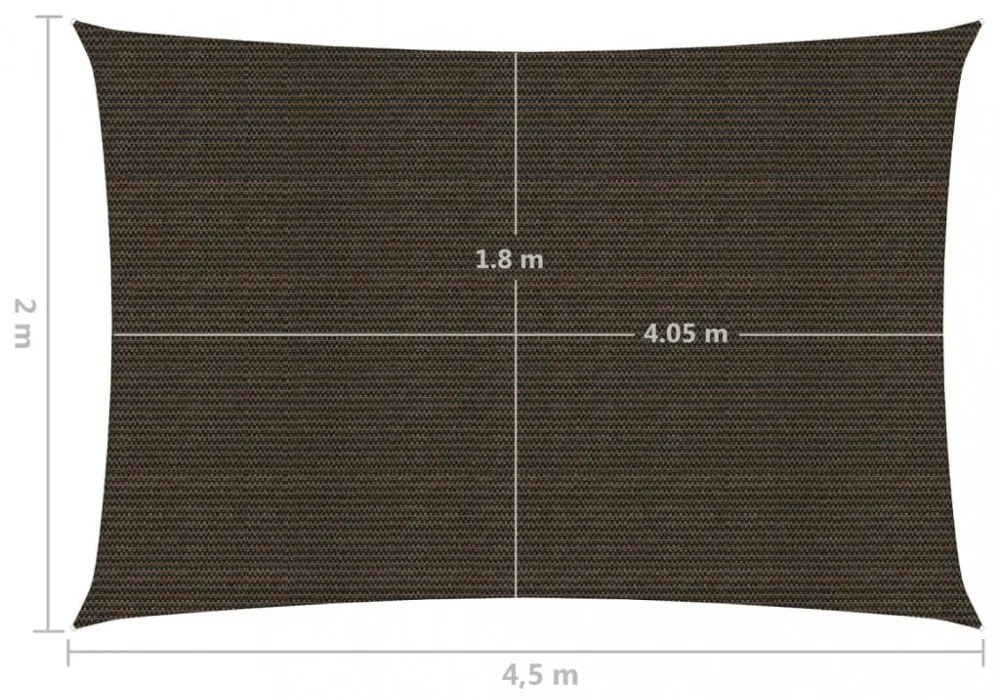 barna HDPE napvitorla 160 g/m² 2 x 4,5 m
