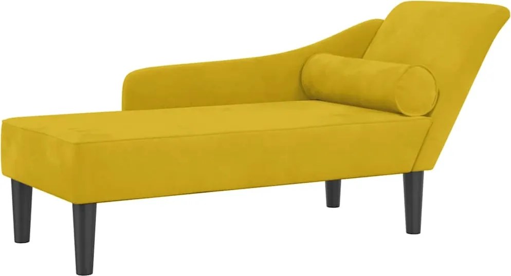 vidaXL sárga bársony dívány párnákkal