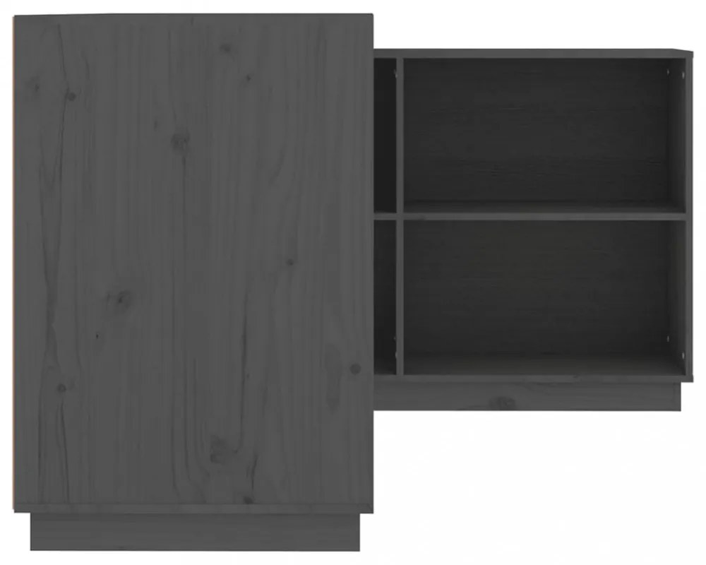 szürke tömör fenyőfa íróasztal 110x50x75 cm