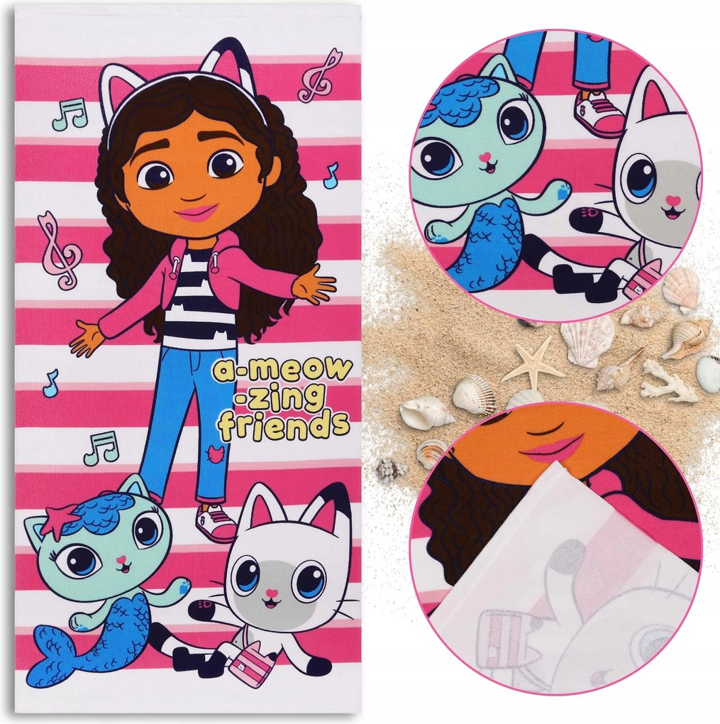 Gabi Macskaház Gyorsan Száradó Mikroszálas strandtörölköző gyerekeknek 70x140