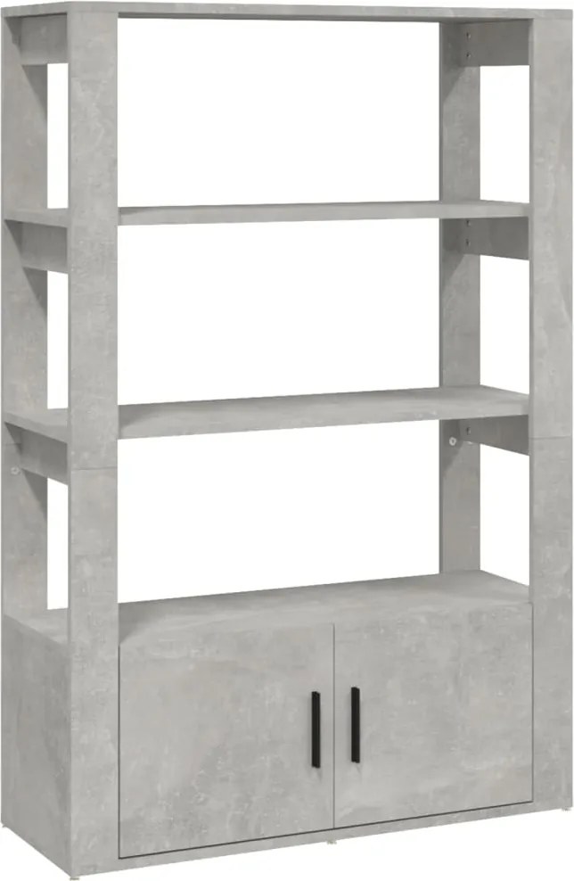 vidaXL betonszürke szerelt fa tálalószekrény 80x30x119,5 cm