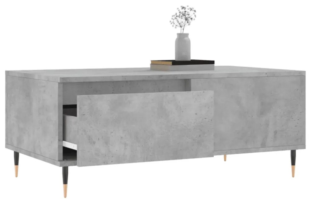 betonszürke szerelt fa dohányzóasztal 90x50x36,5 cm