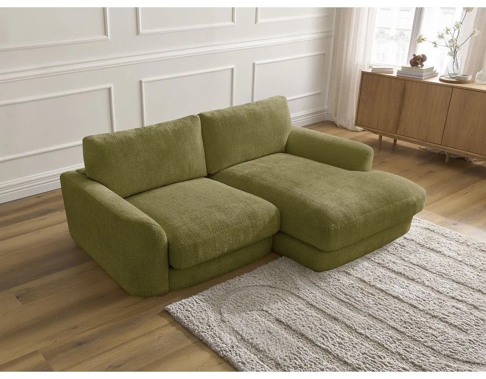 Khaki zsenília sarokkanapé (jobb oldali-heverő résszel) Leonore – Bobochic Paris