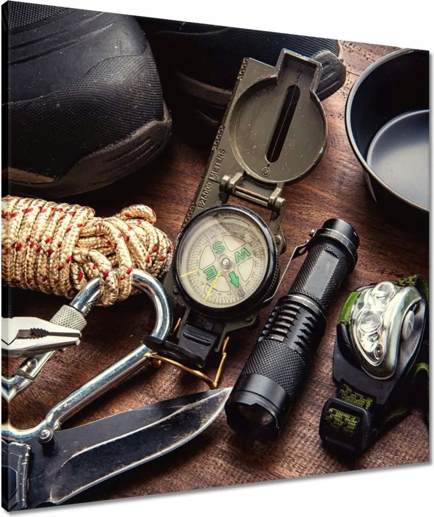 Vászonkép 60x60 Utazófelszerelés iránytű